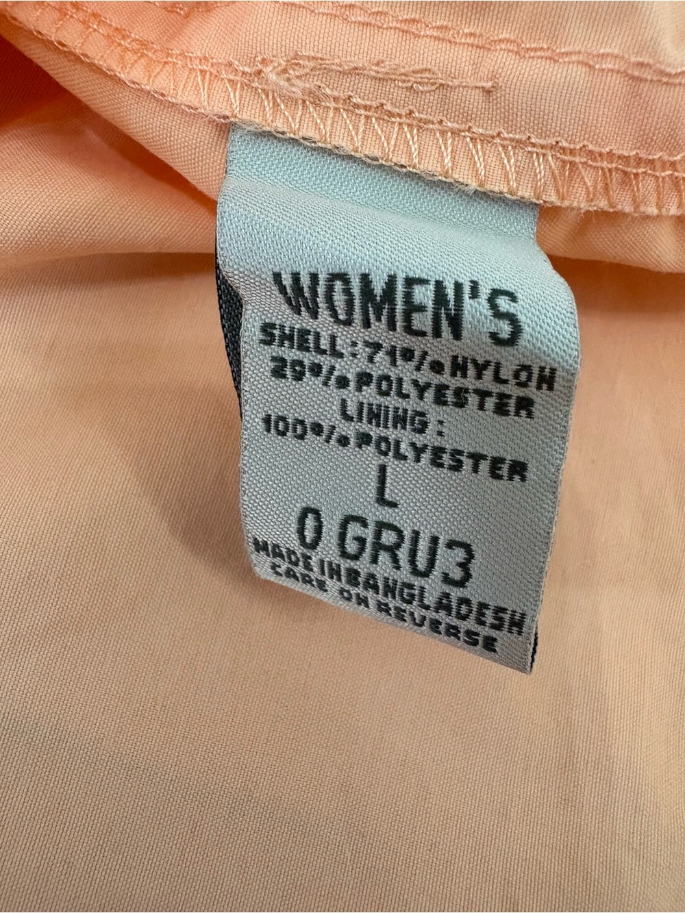 LL Bean Tropicwear Shirt Peach Vented Roll Tab Long Sleeve Size L Utility Chic - Picture 9 of 10